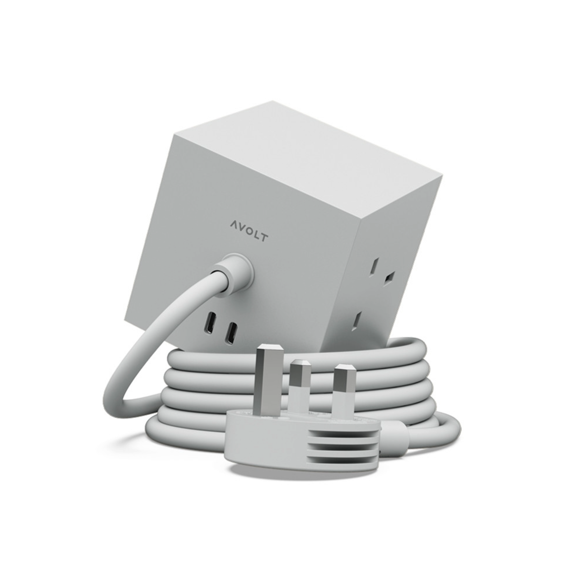 AVOLT Square 1 USB-C Extension Lead (UK) - Gotland Grey