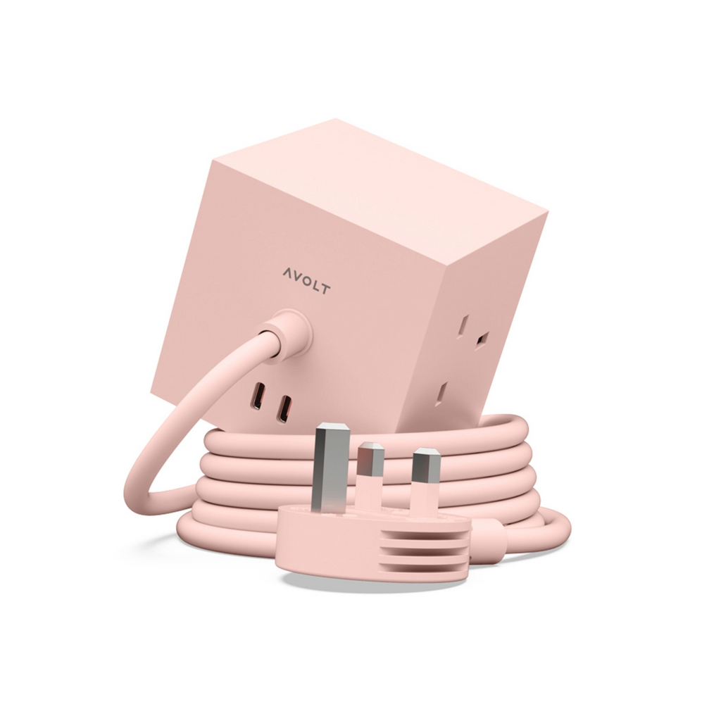 AVOLT Square 1 USB-C Extension Lead (UK) - New Pink