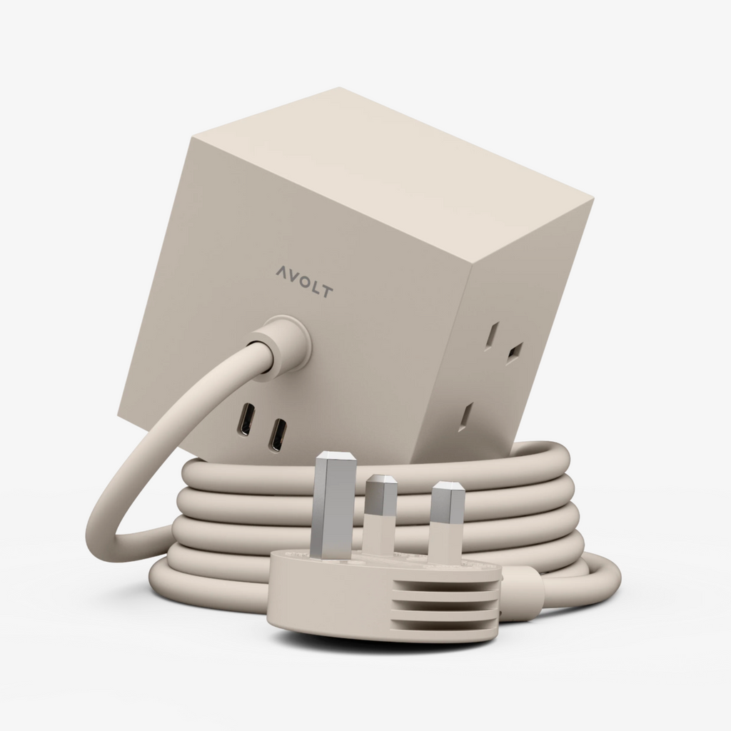 AVOLT Square 1 USB-C Extension Lead (UK) - Nomad Sand
