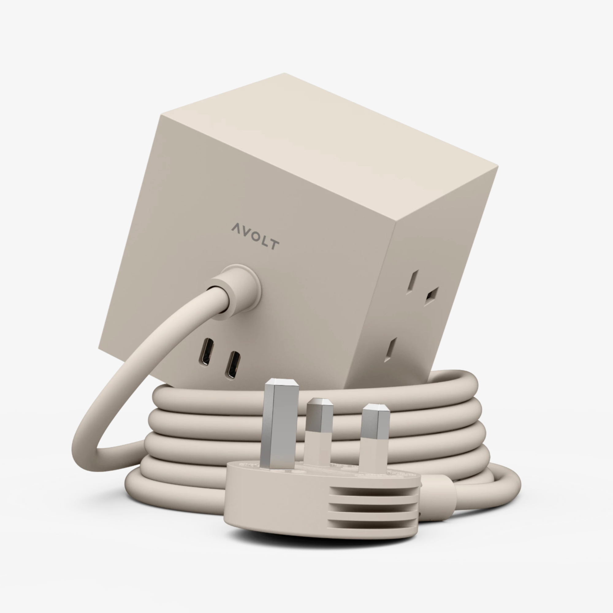 AVOLT Square 1 USB-C Extension Lead (UK) - Nomad Sand