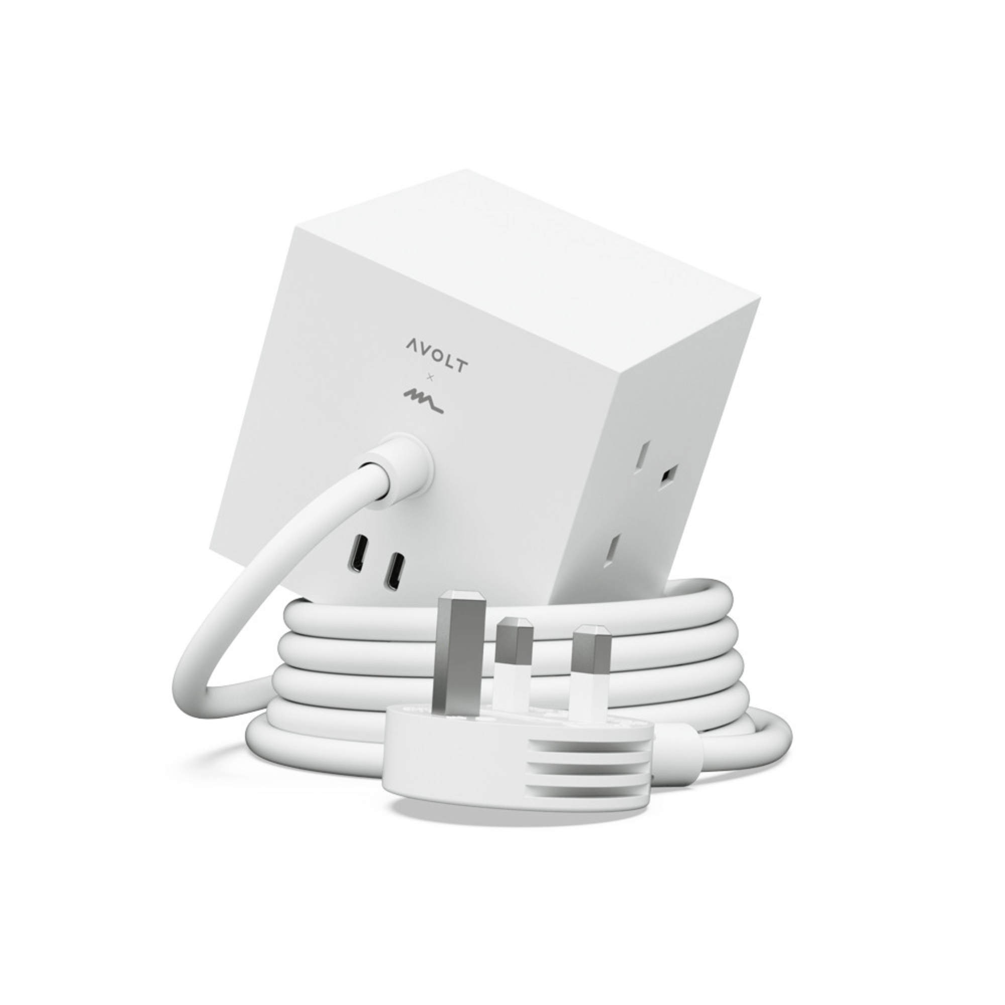 AVOLT Square 1 USB-C Extension Lead (UK) - Opal White