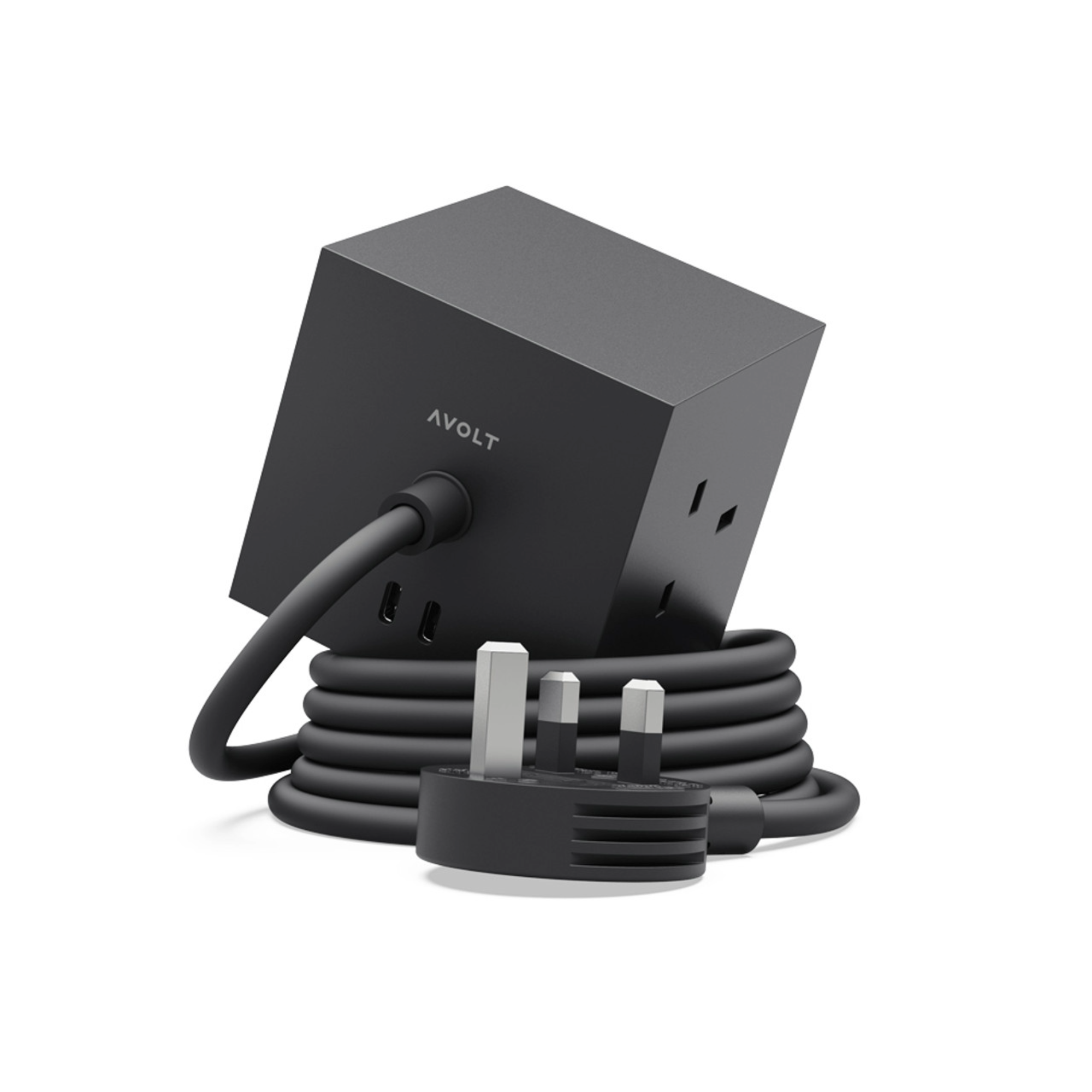 AVOLT Square 1 USB-C Extension Lead (UK) - Stockholm Black Main image